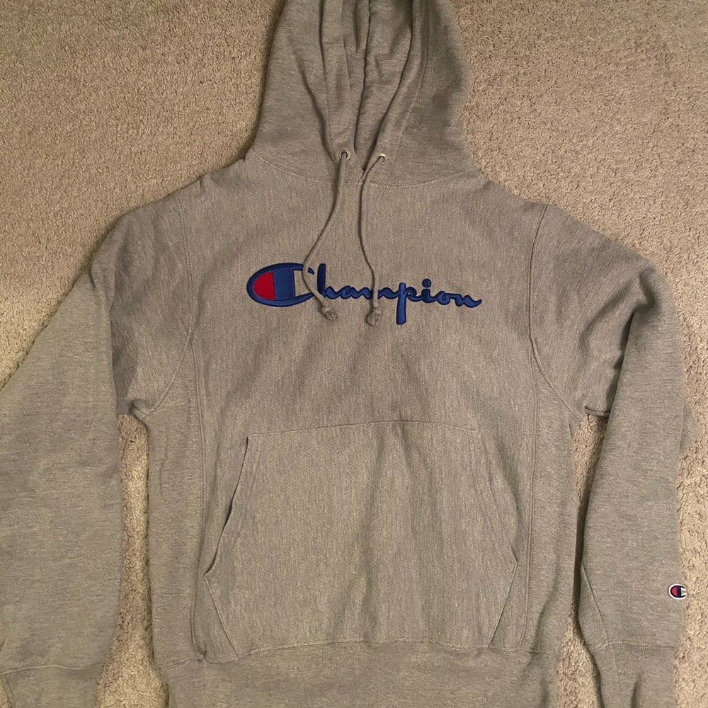 Men’s Gray Reverse Weave Champion Hoodie